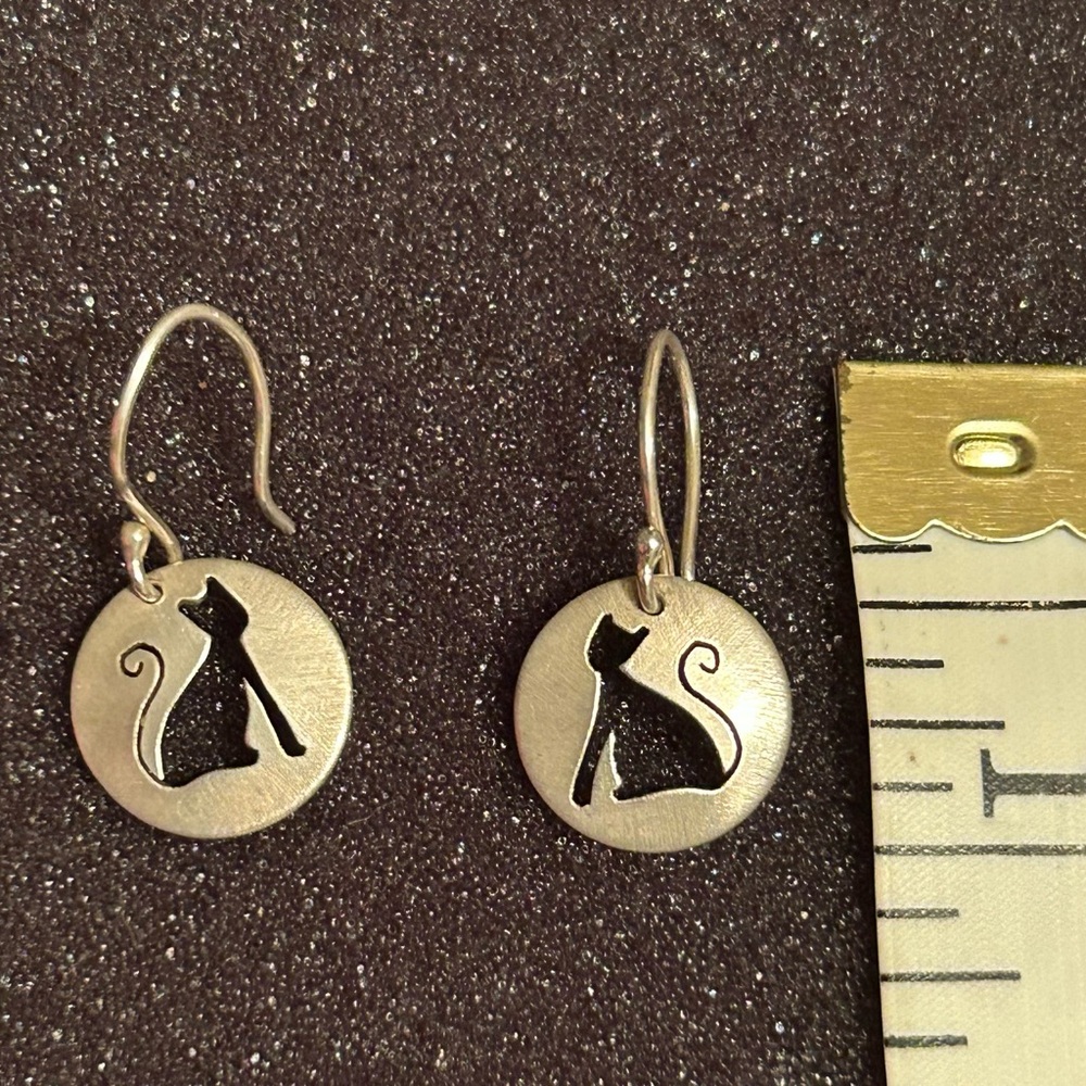 Silver Cat Earrings
